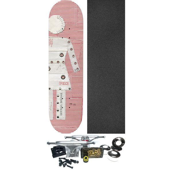 Girl Skateboards Breana Geering (Red) Stripe Skateboard Deck - 8.5" x 32" - Complete Skateboard Bundle